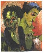 Ernst Ludwig Kirchner Douple-selfportrait oil painting